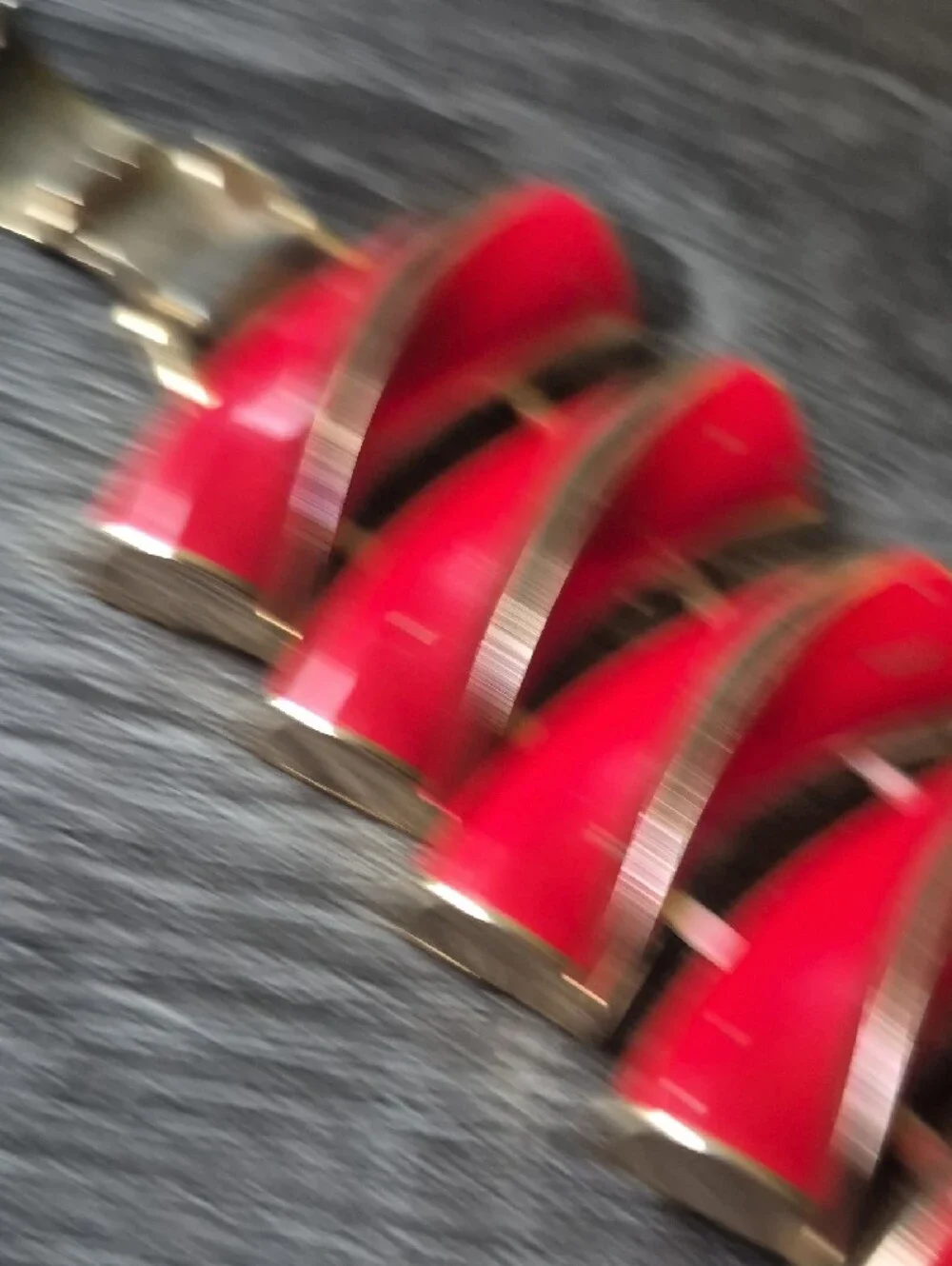 Vintage Red Enamel Metal Bracelet 6.75